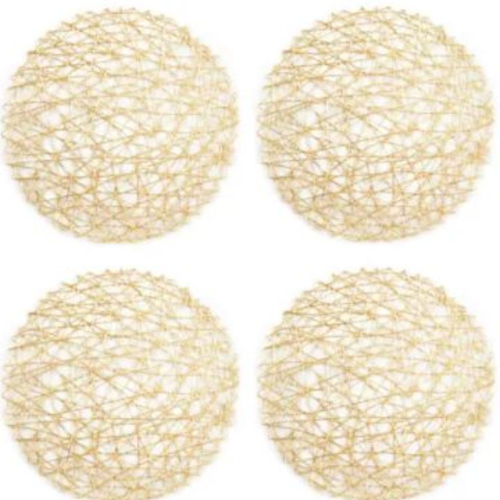 Design Imports Woven Round Placemat Gold & Silver